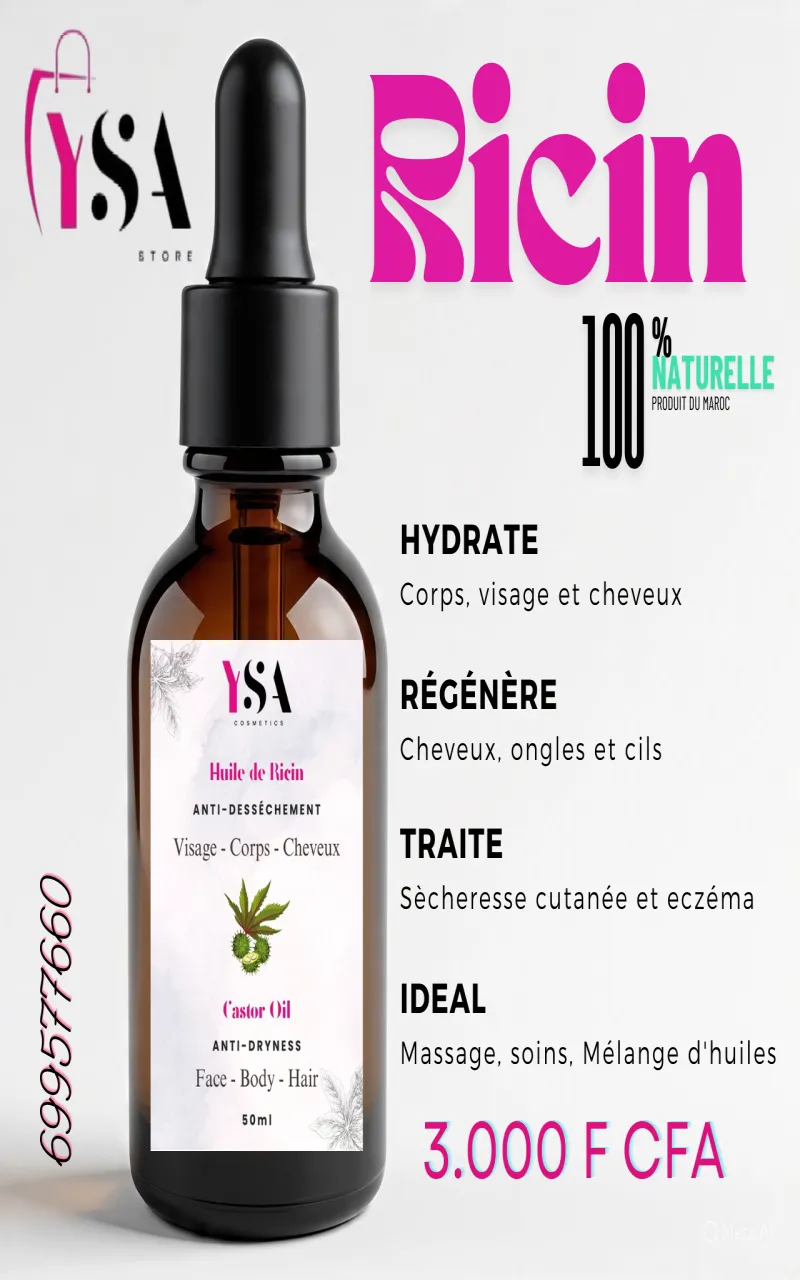 Vends huiles 100% naturelles de ricin
