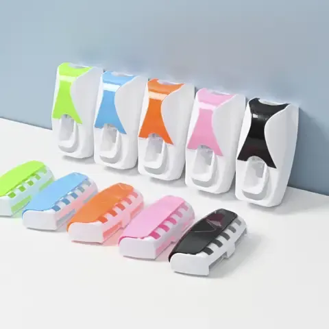 Distributeur automatique de dentifrice avec porte brosse à dents 