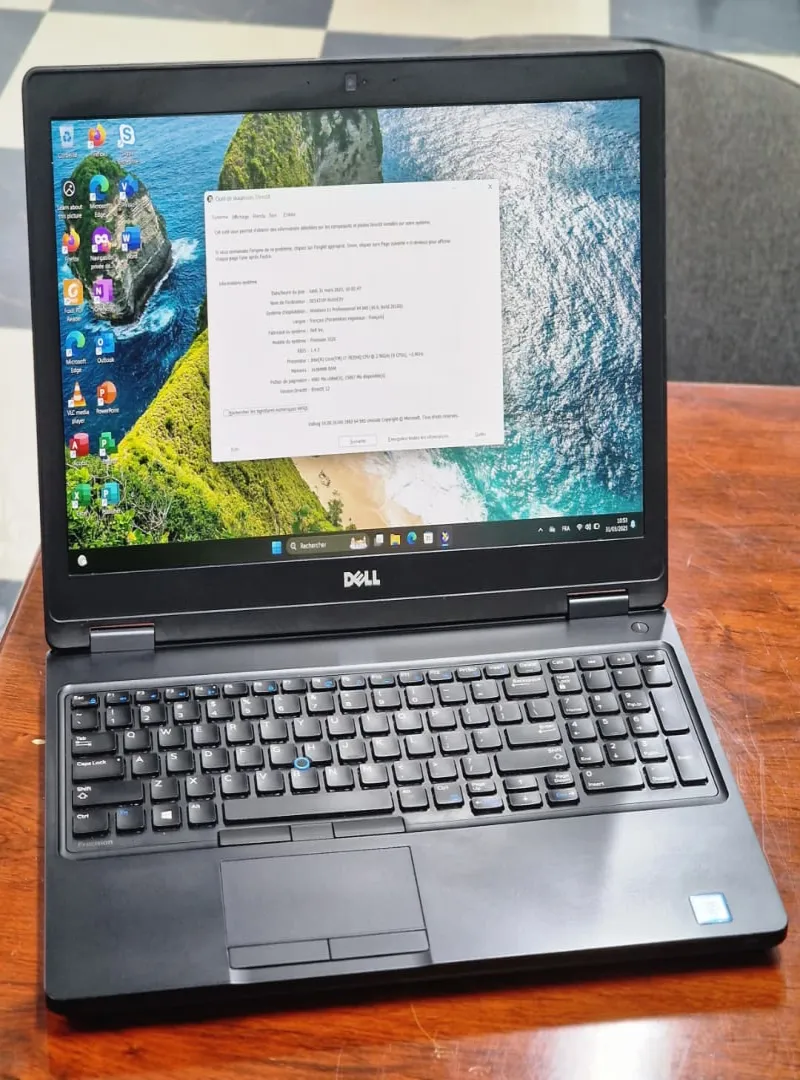 Laptop dell, core i5 équipé d’un disque dur de 500go avec une ram de 8go 